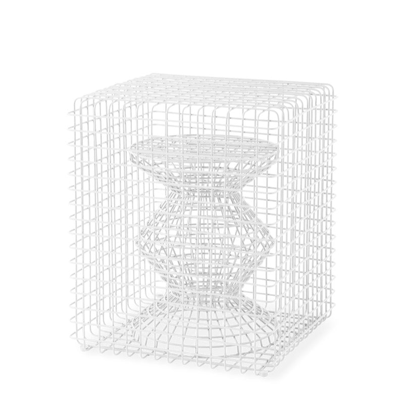 Zig Zag Wired Stool, White