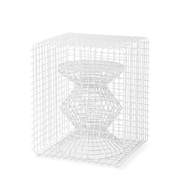 Zig Zag Wired Stool, White