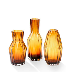 Glass Folds Vase Ochre S