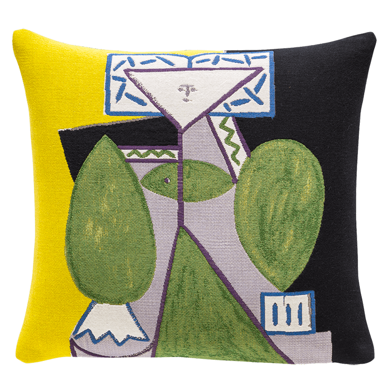 Picasso Cushion - Femme en vert et mauve (1947)