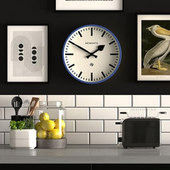 Railway Wall Clock Blue