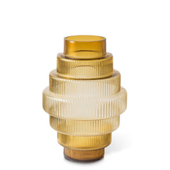 Steps Vase Large, Amber