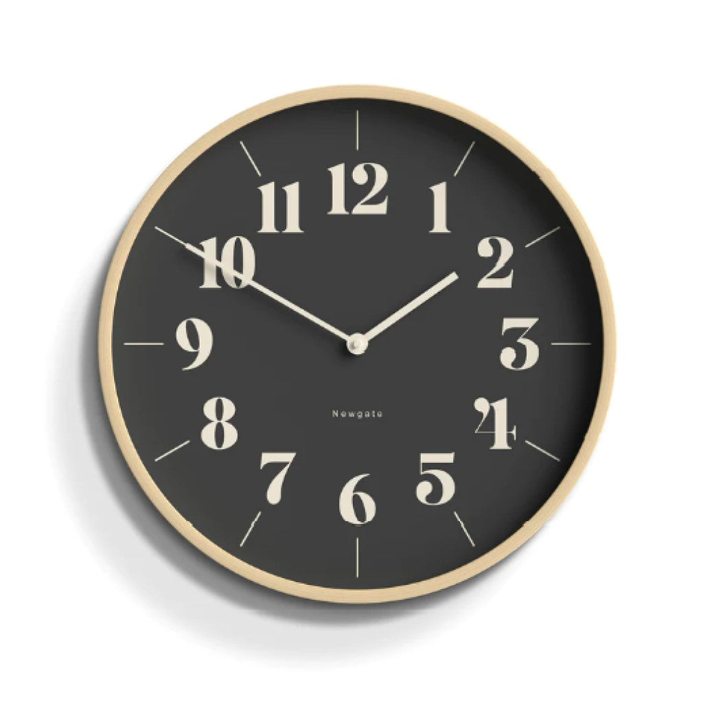 Mr Clarke Clock Pale Wood Reverse Hopscotch Dial