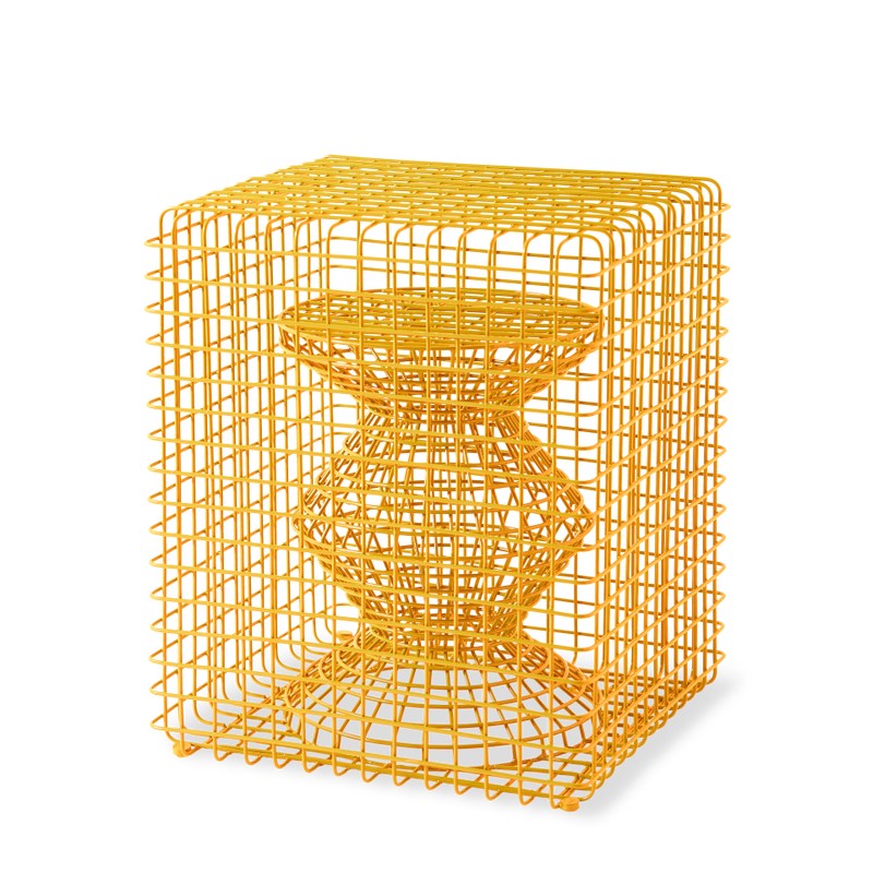 Zig Zag Wired Stool, yellow