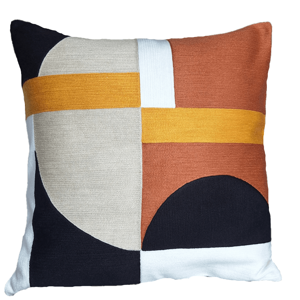 Abstra Embroidered Cushion 45x45cm showcasing vibrant colors and detailed stitching for stylish home decor.