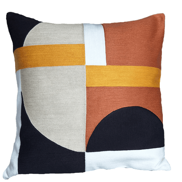 Abstra Embroidered Cushion 45x45cm showcasing vibrant colors and detailed stitching for stylish home decor.