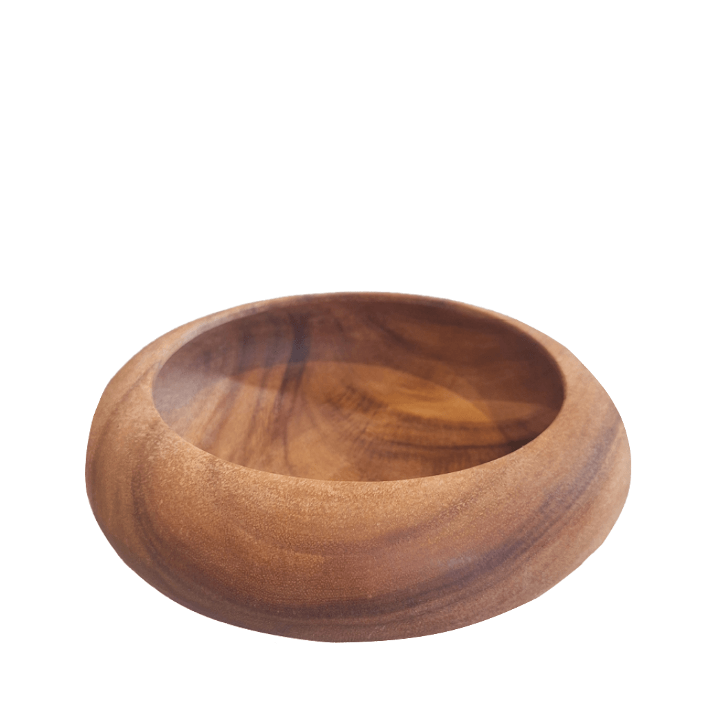 Handcrafted Acacia Bowl Large Teak with a smooth, rounded form and natural grain detailing. A versatile everyday piece that brings organic warmth to any interior.