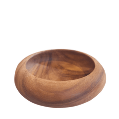 Handcrafted Acacia Bowl Large Teak with a smooth, rounded form and natural grain detailing. A versatile everyday piece that brings organic warmth to any interior.