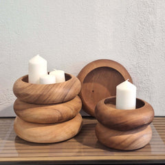 Handcrafted Acacia Bowl Small Teak with a smooth, rounded form and natural grain detailing. A versatile everyday piece that brings organic warmth to any interior.