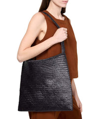 Dragon Diffusion Ars Tote black woven leather bag 