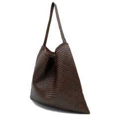 Dragon Diffusion Ars Tote dark brown woven leather bag 