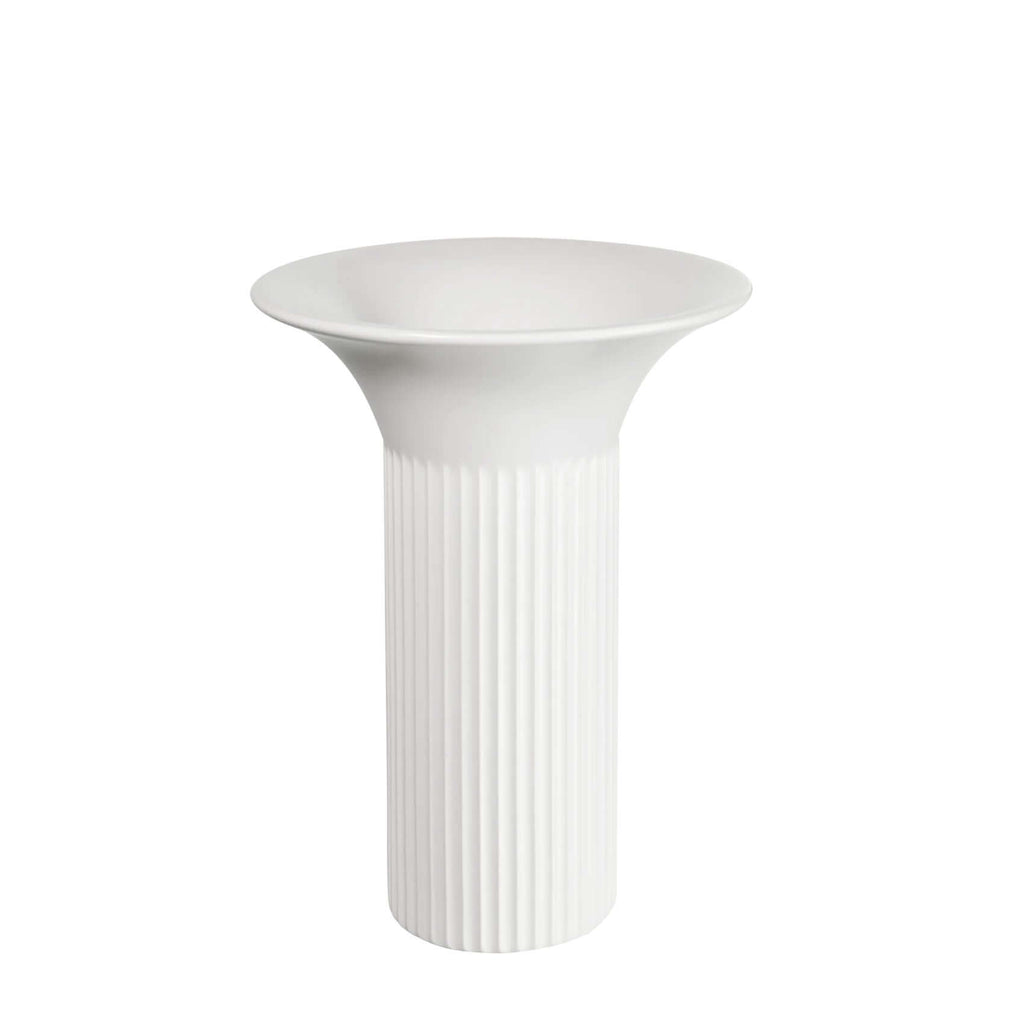 Artea Vase 16.5cm White with a striated base and column-type handles, by ASA selection