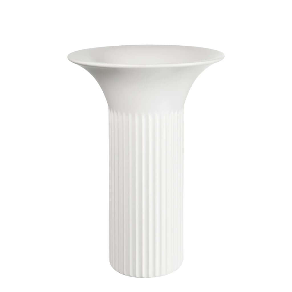 Artea Vase 21cm White with a striated base and column-type handles, by ASA selection