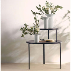 Artea Vase 21cm White with a striated base and column-type handles, by ASA selection