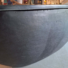 Boat Coffee Table with dark marble top and blackish bronze finish aluminium base 