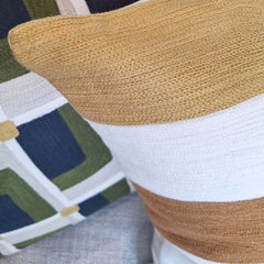 Boho Embroidered Cushion featuring a mix of textured fabrics and colors perfect for home decor