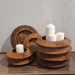 Handcrafted Carved Bowl Large Teak with carved ridge detailing. A sculptural yet practical home accent that brings natural warmth and texture to any interior.