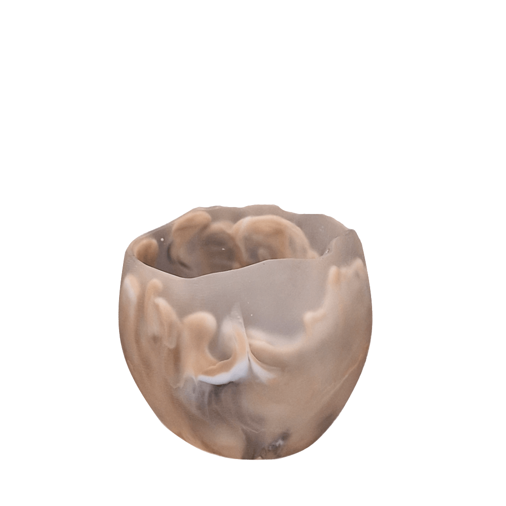 Crack Egg Bowl Resin Brown Marble. Food-safe, handcrafted & unique. Perfect for dips, grazing boards, trinkets or battery-operated LED tealights.