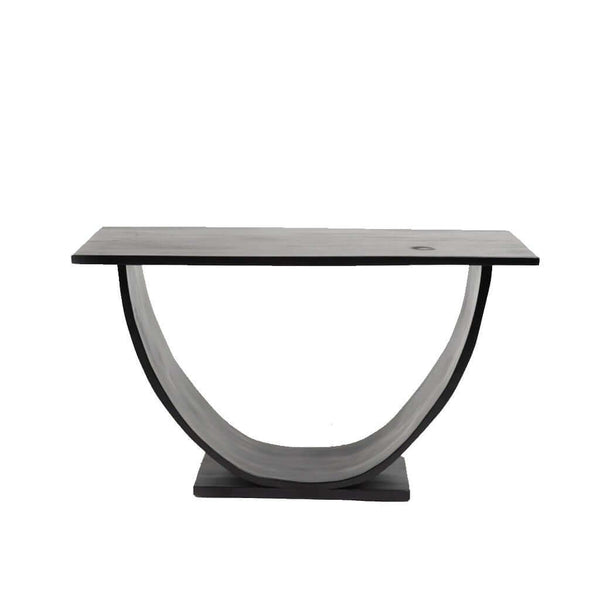 Modern Crescent Console table with curved legs made of teak