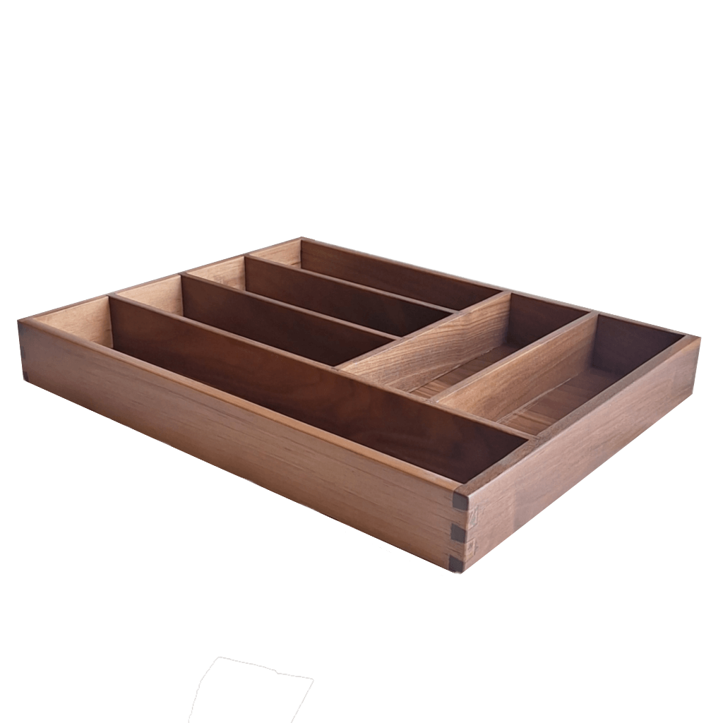 Cutlery Tray Walnut Large with multiple compartments 
