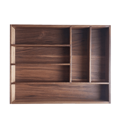 Cutlery Tray Walnut Large with multiple compartments 