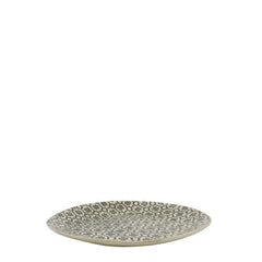 Artwell Dinner Plate Black with decorative pattern, by Wonki Ware