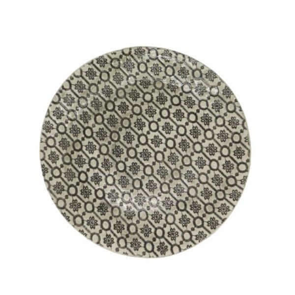 Artwell Dinner Plate Black with decorative pattern, by Wonki Ware