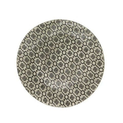 Artwell Dinner Plate Black with decorative pattern, by Wonki Ware
