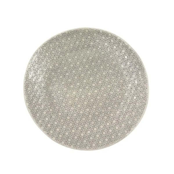 Artwell Dinner Plate Warm Grey with decorative pattern, by Wonki Ware