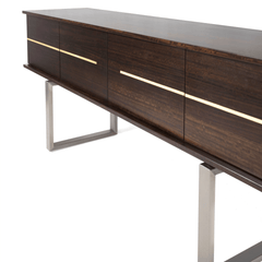 Wooden sideboard with metal legs and four doors