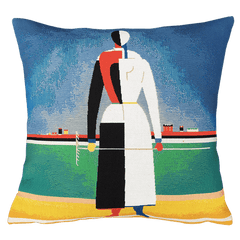 Malevitch Cushion - Femme au Rateau (1930/32) is a reproduction of the famous painting of the artist Kasimir Malevitch in 1930/32.