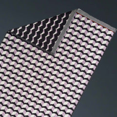 Detailed patterns of Finchley towel design with mainly pink grey white colour, by Margo Selby