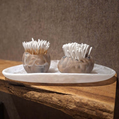 Flat Crack Egg Bowl Resin Brown Marble. Food-safe, handcrafted & unique. Perfect for dips, grazing boards, trinkets or battery-operated LED tealights.