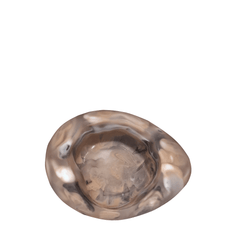 Flat Crack Egg Bowl Resin Brown Marble. Food-safe, handcrafted & unique. Perfect for dips, grazing boards, trinkets or battery-operated LED tealights.