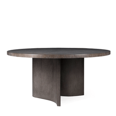 Round Flo Dining Table with a dark brown finish 
