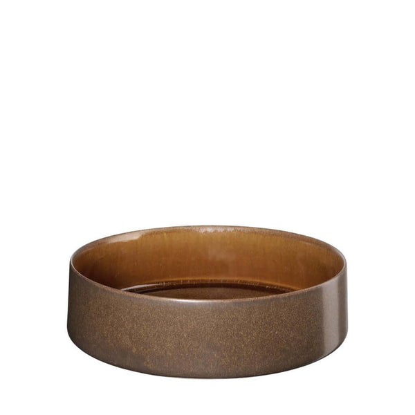 A round, brown stoneware salad bowl with a matte finish, by ASA selection