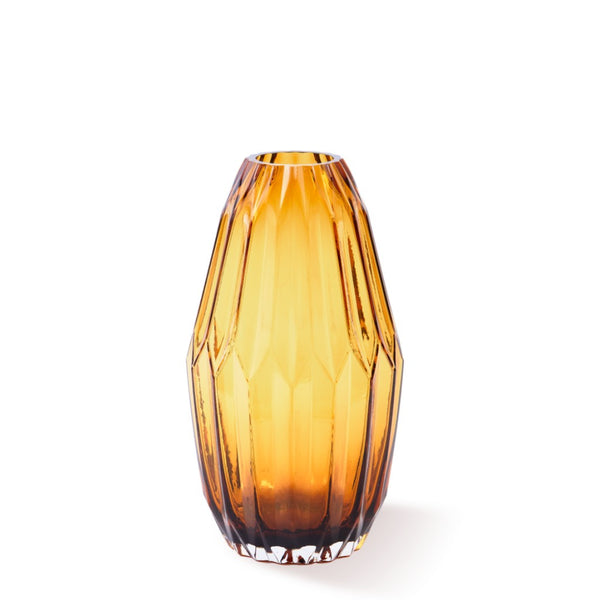 Glass Folds Vase Ochre M