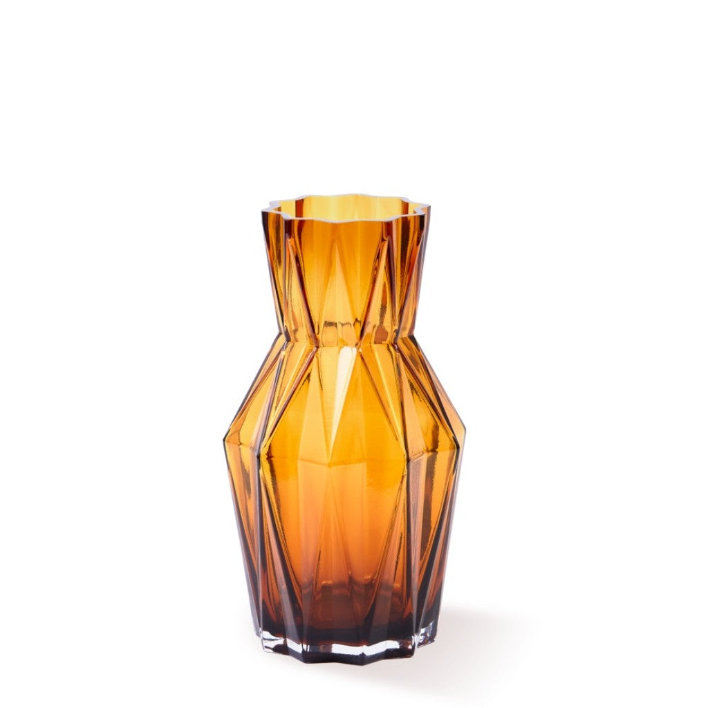 Glass Folds Vase Ochre S