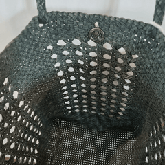 Dragon Diffusion Grace Cannage Forest woven leather handbag Internal