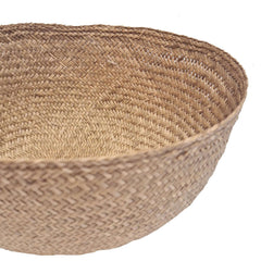 Handmade Iraca Large Bowl Plain Walnut basket, made in Colombia