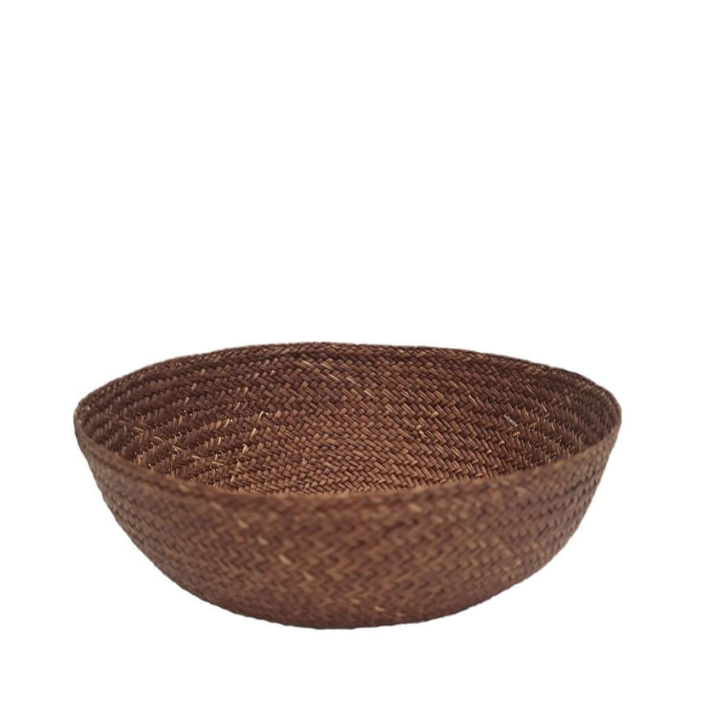 Handmade Iraca Medium Bowl Plain Coffee basket, made in Colombia