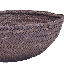 Handmade Iraca Small Bowl Plain Grey basket, made in Colombia