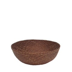 Handmade Iraca Small Bowl Plain Walnut basket, made in Colombia