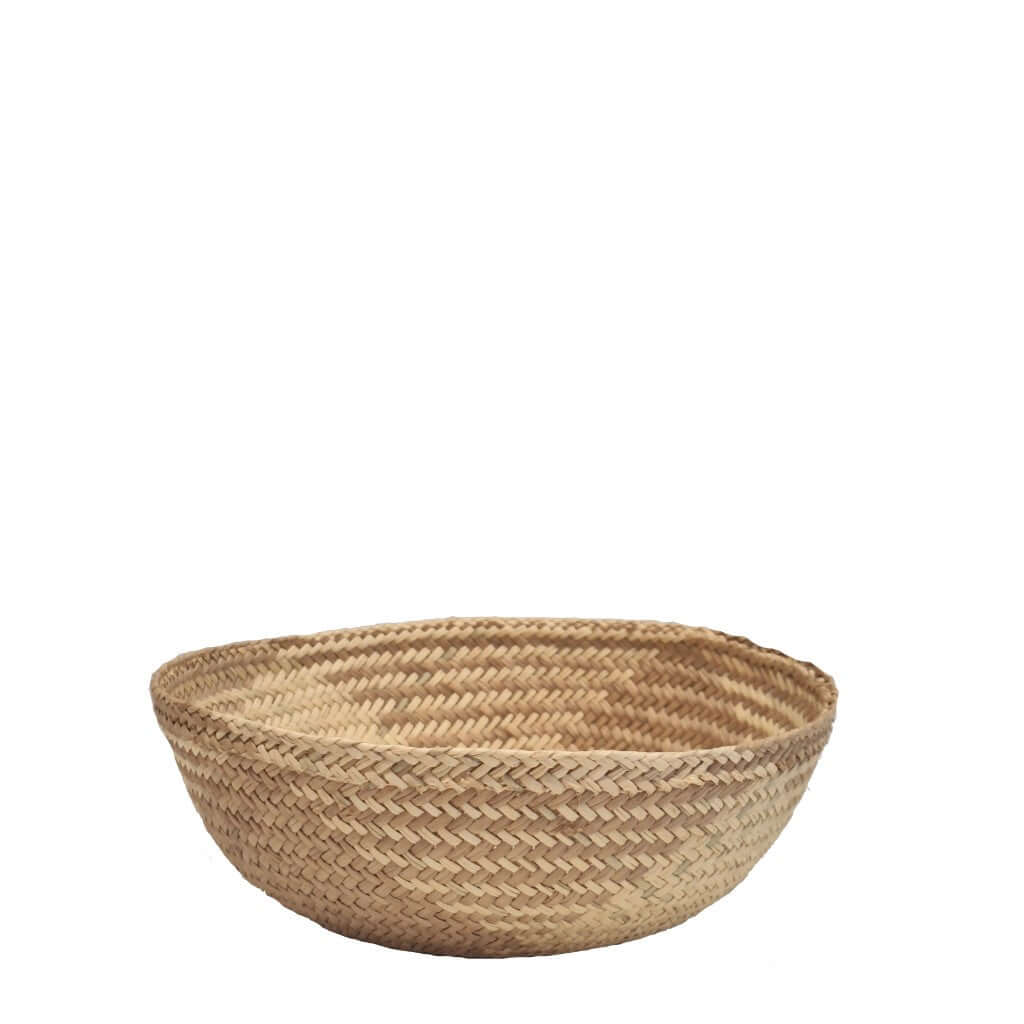 Handmade Iraca Small Bowl Square Toasted basket, made in Colombia