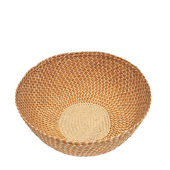 Handmade Iraca Medium Bowl Zigzag Orange basket, made in Colombia