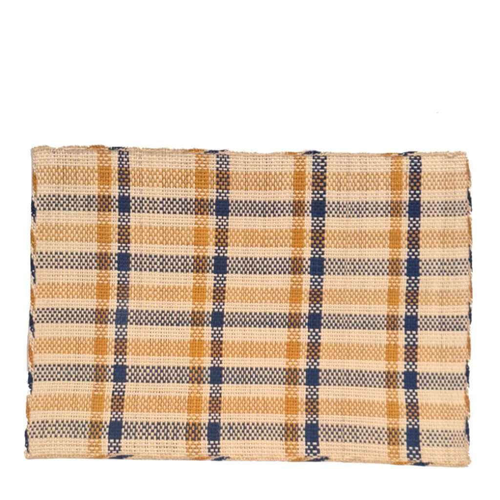 Iraca Rectangle Placemat Blue Toasted Natural handmade in colombia