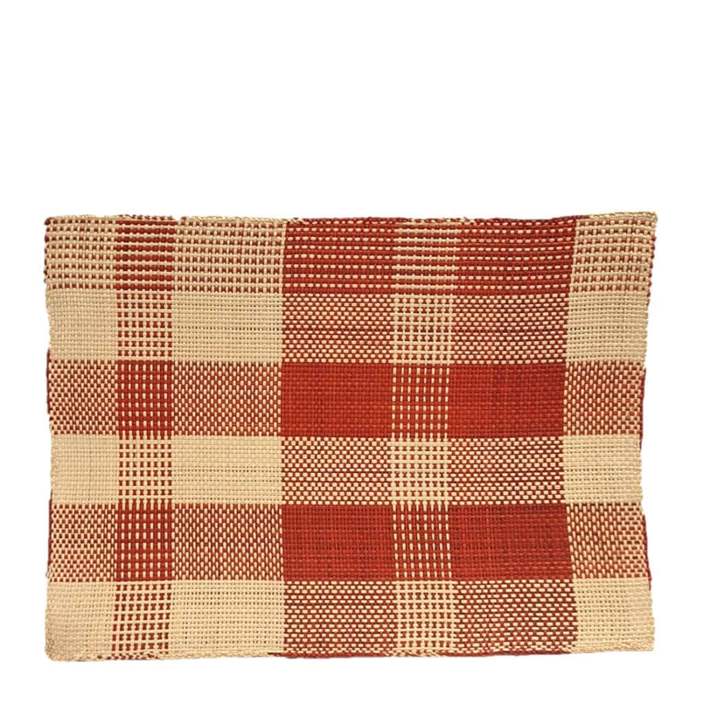 Iraca Rectangle Placemat Red Natural handmade in colombia