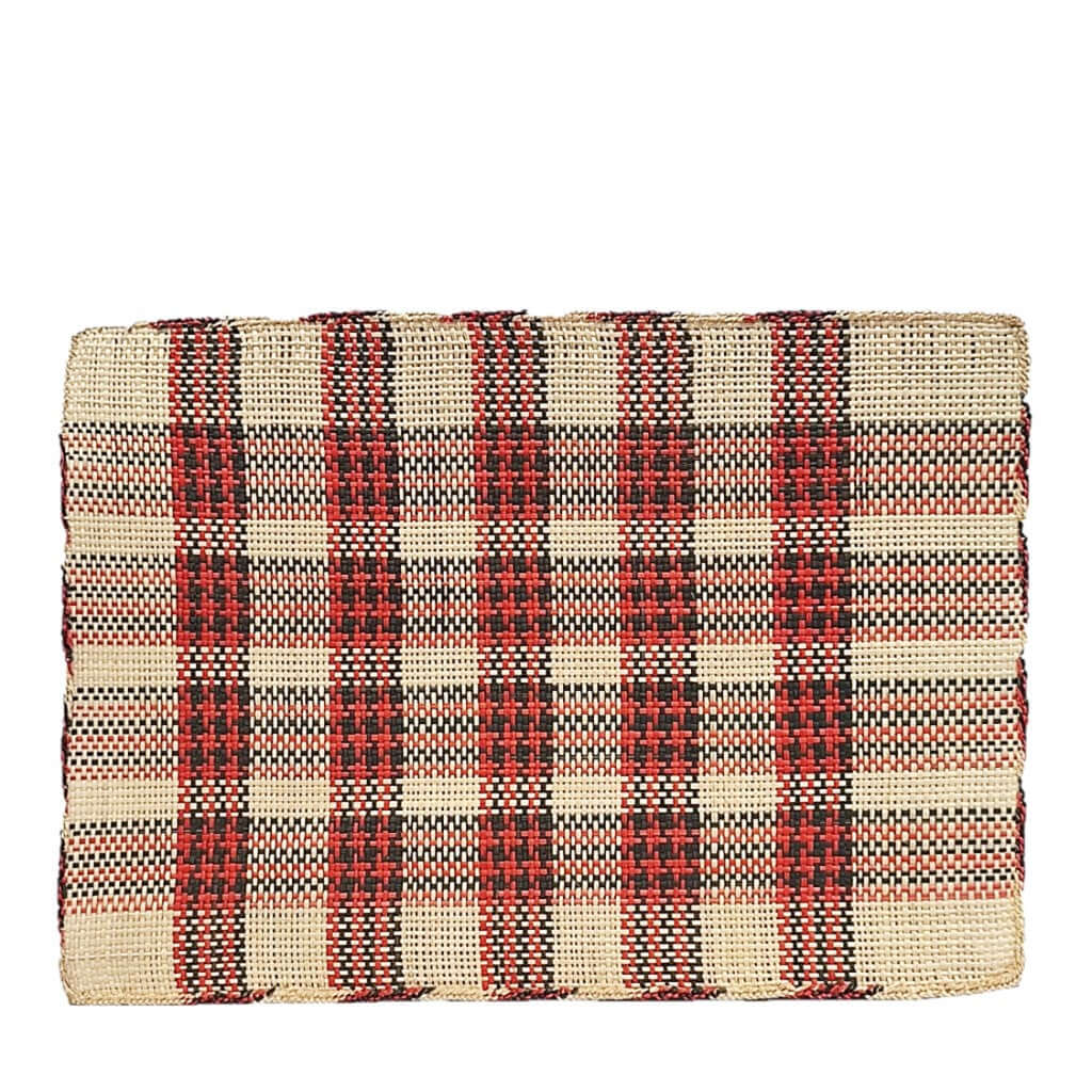 Iraca Rectangle Placemat Green Red Natural handmade in colombia