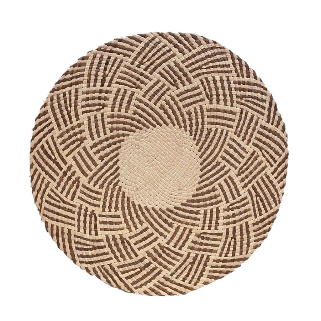 Iraca Round Placemat Brown Natural handmade in colombia