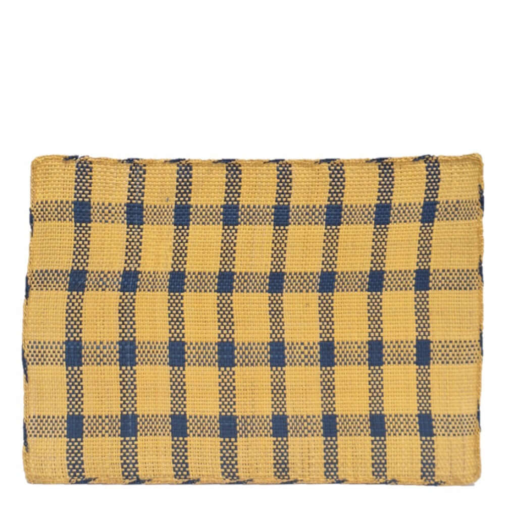 Iraca Rectangle Placemat Blue Yellow handmade in colombia